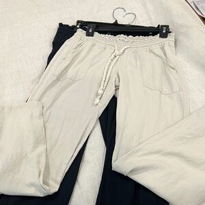 Roxy Beige Textured Pants